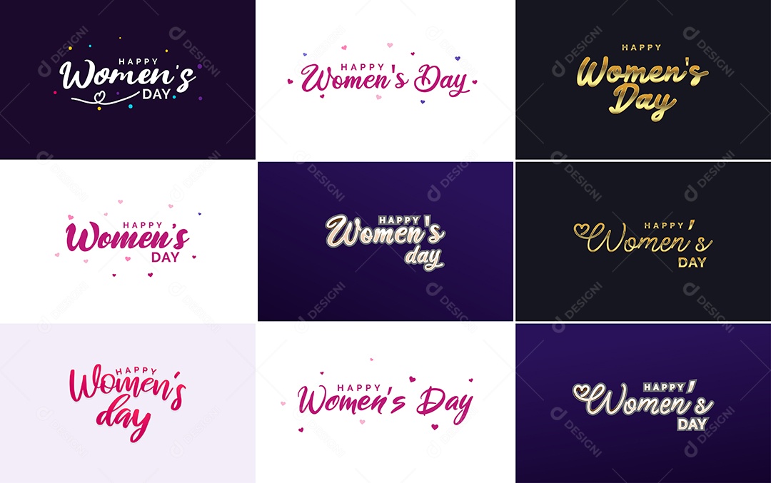 Textos De Feliz Dia Das Mulheres Vetor EPS