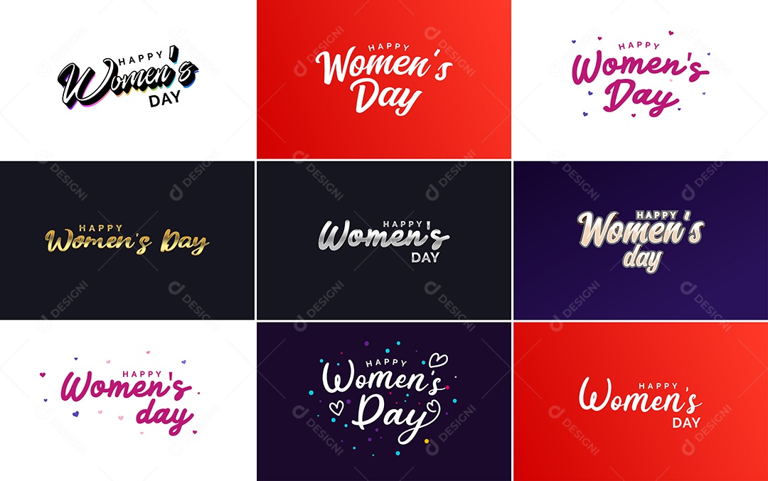 Textos De Feliz Dia Das Mulheres Vetor EPS