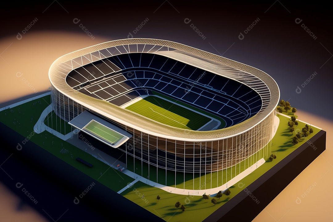 Linda vista aérea de campo de futebol