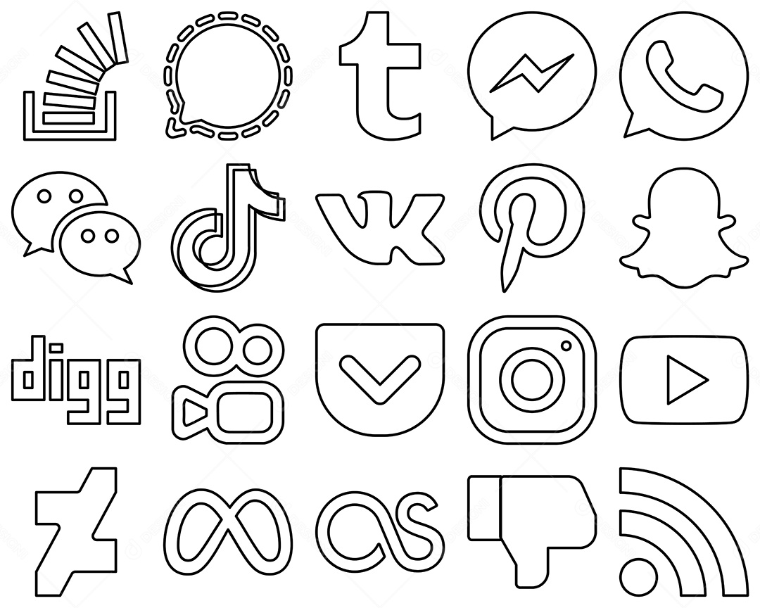 Pacote de Ícones de Mídia Social Vetor EPS