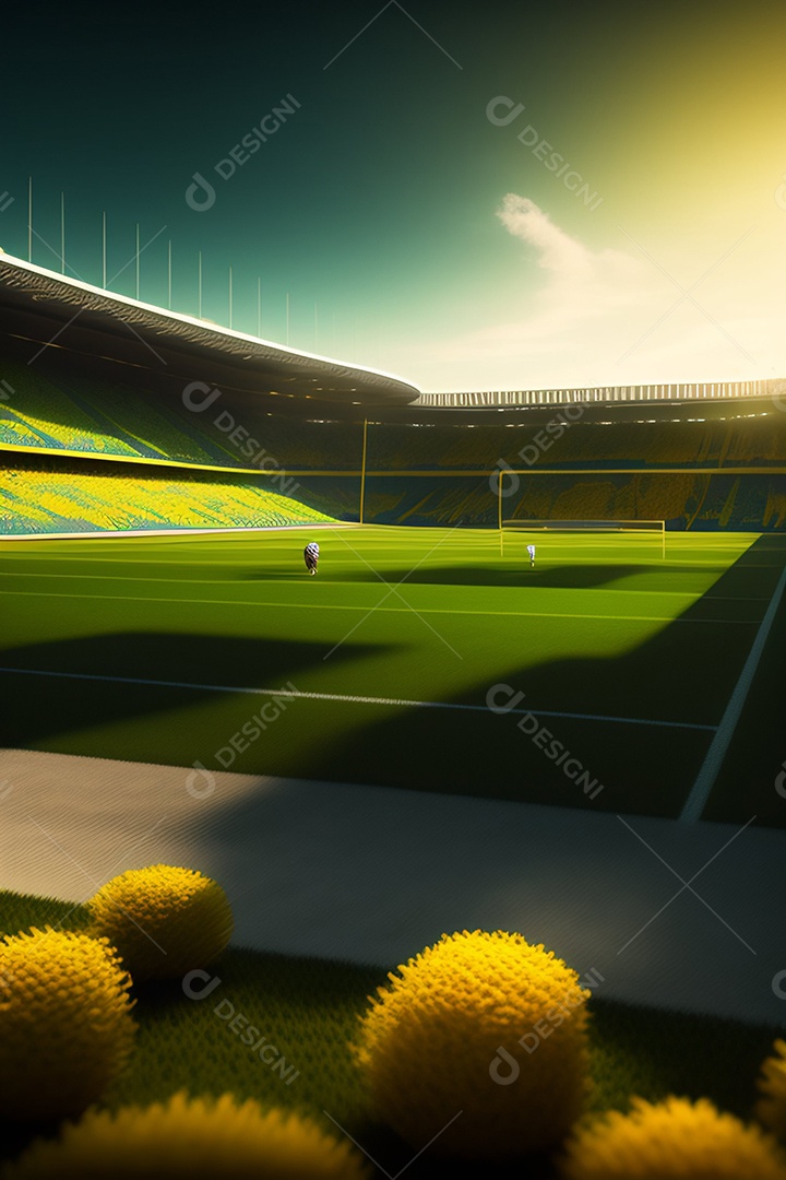 Linda vista de campo de futebol