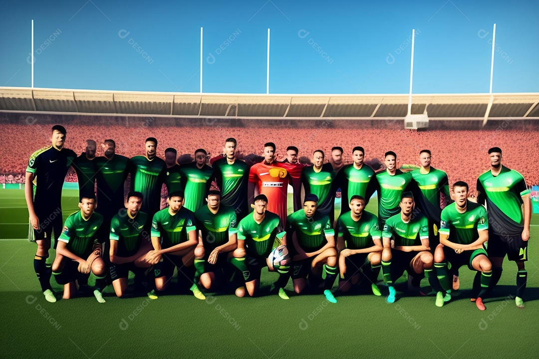 Jogadores jovens sobre campo de futebol