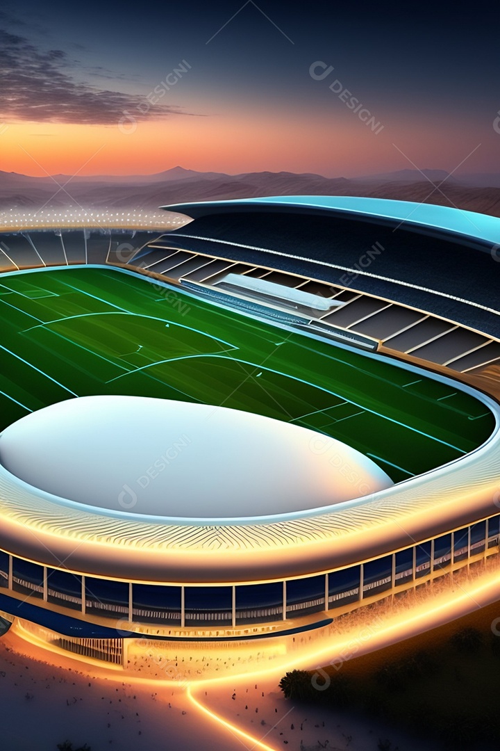 Linda vista aérea de campo de futebol