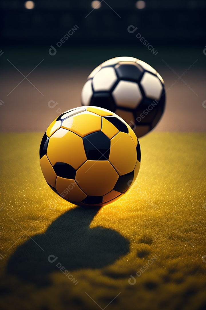 Bolas de futebol sobre gramado grama