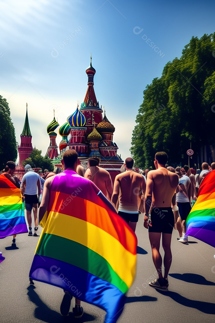 Pessoas segurando bandeira LGBTQI+