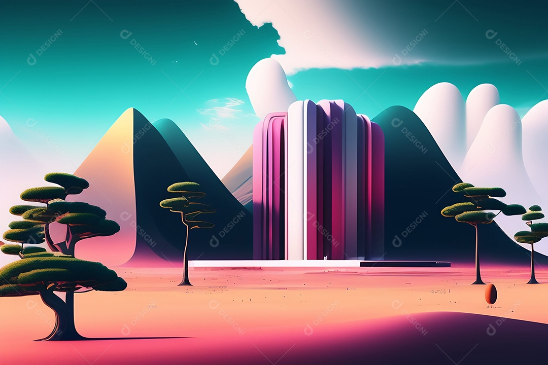 Linda paisagem de montanhas penhasco