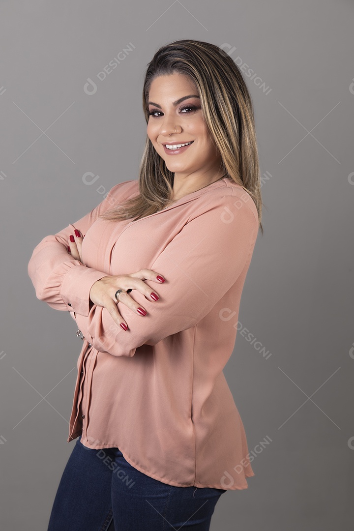 Linda mulher empresária sorridente