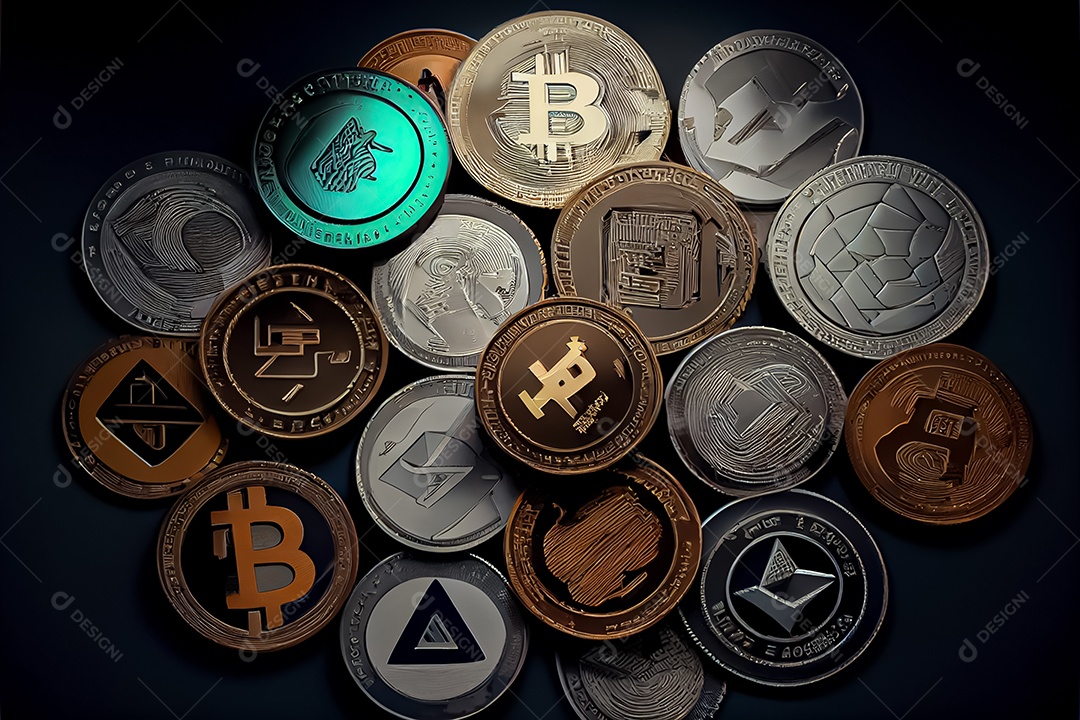 Bitcoin dourado, imagem conceitual para moeda criptográfica, símbolo ouro bitcoin