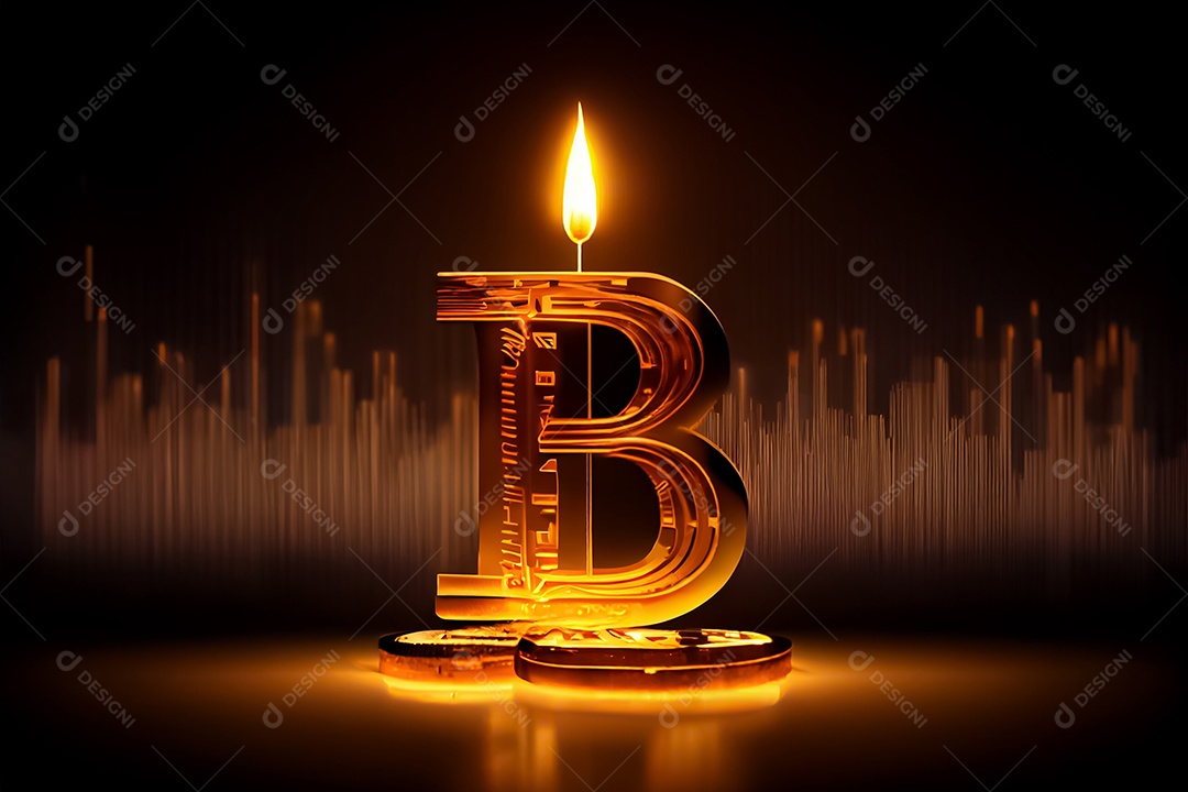 Bitcoin dourado, imagem conceitual para moeda criptográfica, símbolo ouro bitcoin