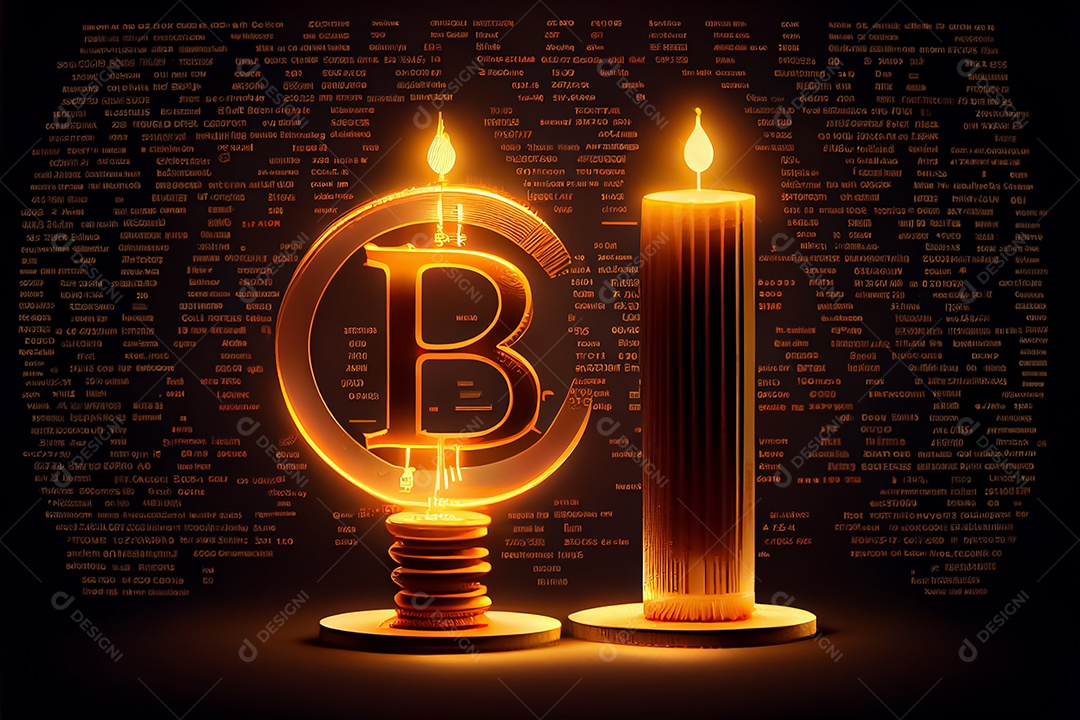 Bitcoin dourado, imagem conceitual para moeda criptográfica, símbolo ouro bitcoin