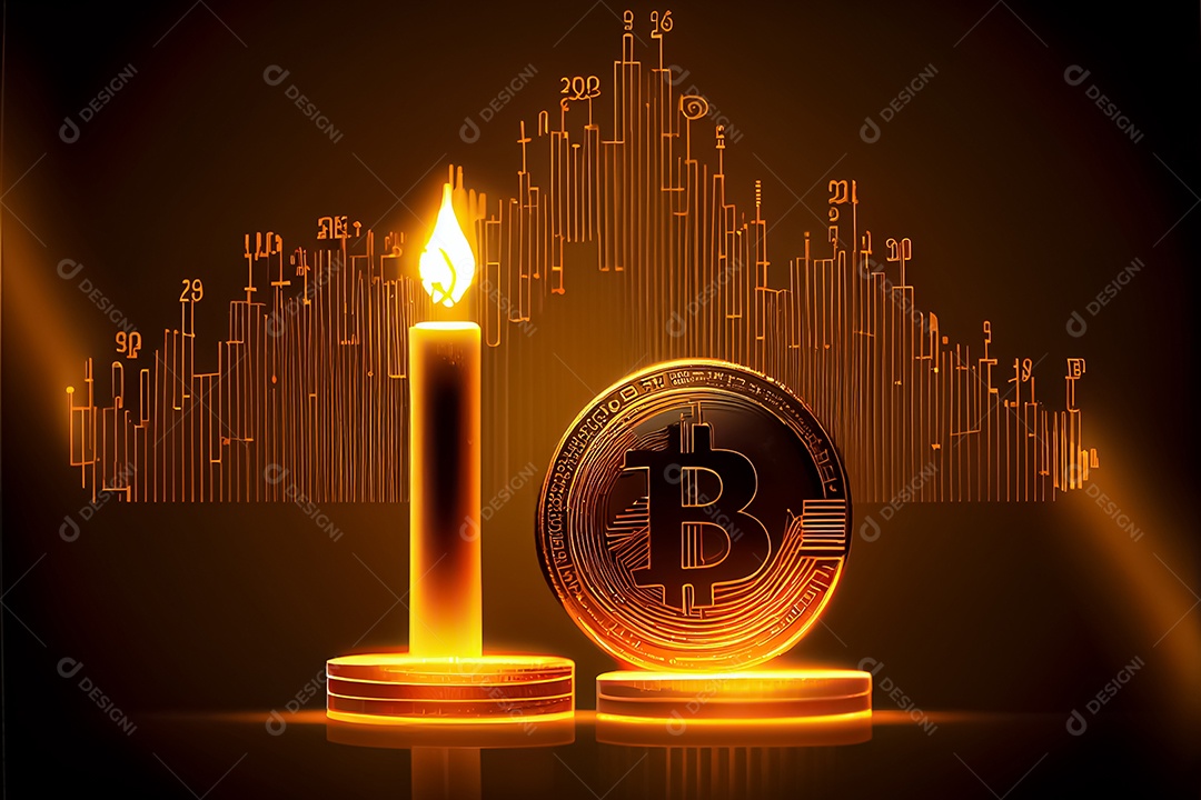 Bitcoin dourado, imagem conceitual para moeda criptográfica, símbolo ouro bitcoin