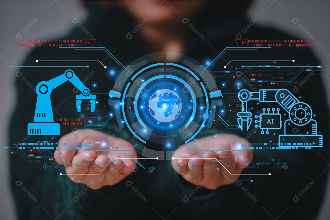 Processamento digital futurista de scanner de impressão digital de identificação biométrica para acessar dados financeiros pessoais. vigilância e varredura de segurança de programas digitais aplicativos futuristas cibernéticos