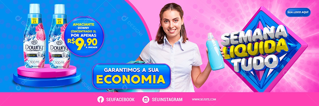 Banner Semana Liquida Tudo Garantimos a Sua Encomia Social Media PSD Editável