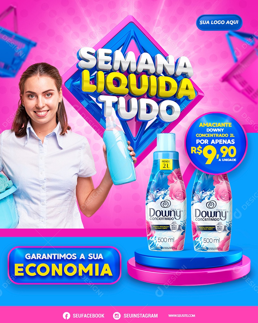 Semana Liquida Tudo Garantimos a Sua Encomia Social Media PSD Editável