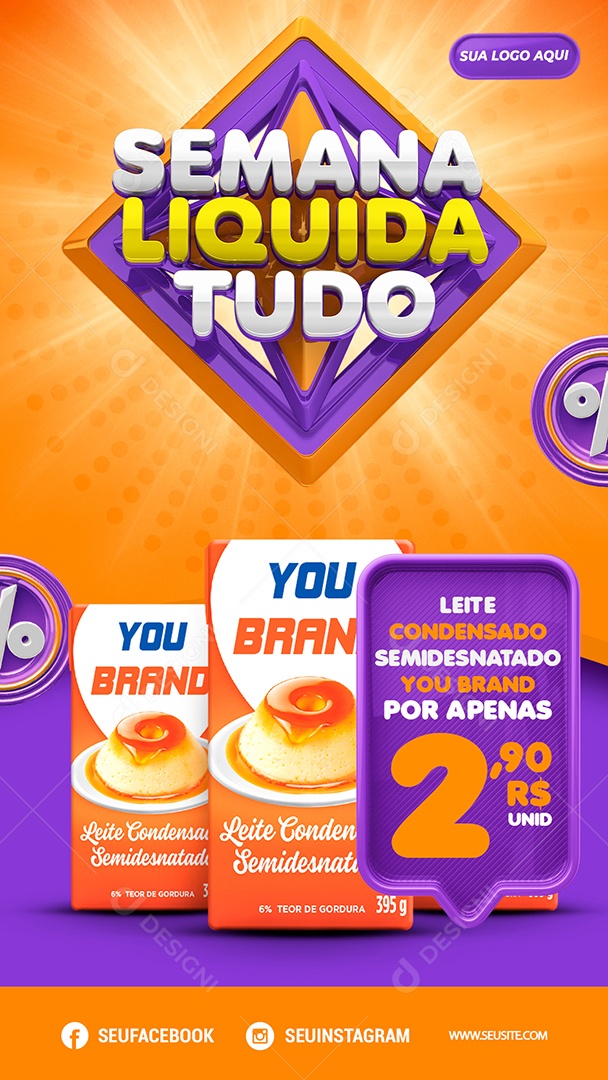 Story Semana Liquida Tudo Venha Conferir Social Media PSD Editável