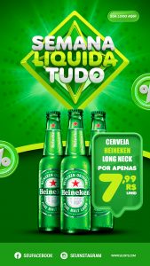 Story Semana Liquida Tudo Cerveja Heineken Venha Conferir Social Media PSD Editável