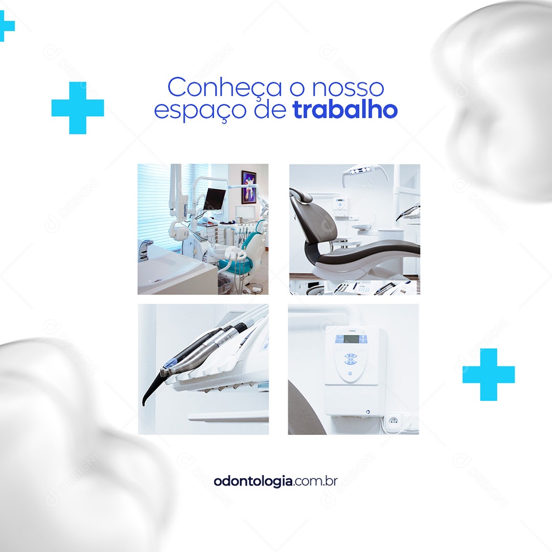 Conheça o Nosso Espaço de Trabalho Dentista Social Media PSD Editável