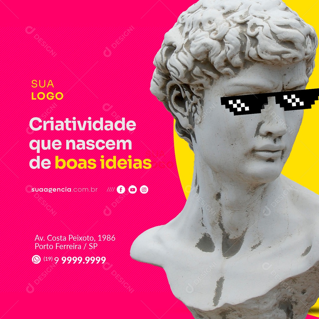 Criatividade que Nascem de Boas Ideias Agência de Publicidade Social Media PSD Editável