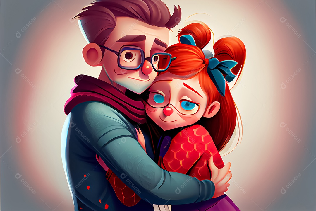 Casal masculino e feminino dos desenhos animados, observando o céu ao entardecer