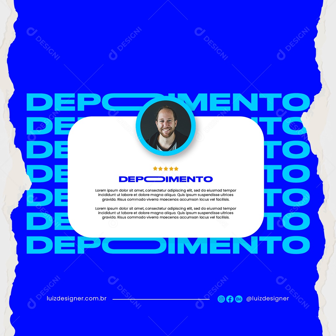 Depoimento Feedback Designer Gráfico Social Media PSD Editável