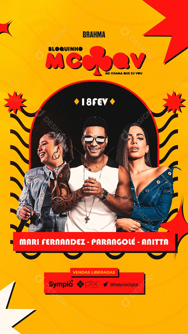 Story Bloquinho Mc Qv Mari Fernandez Parangolé Anitta Flyer Carnaval Social Media PSD Editável