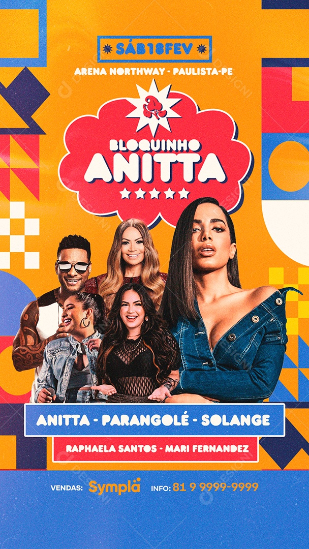 Story Bloquinho Anitta Arena Northway Flyer Carnaval Social Media PSD Editável