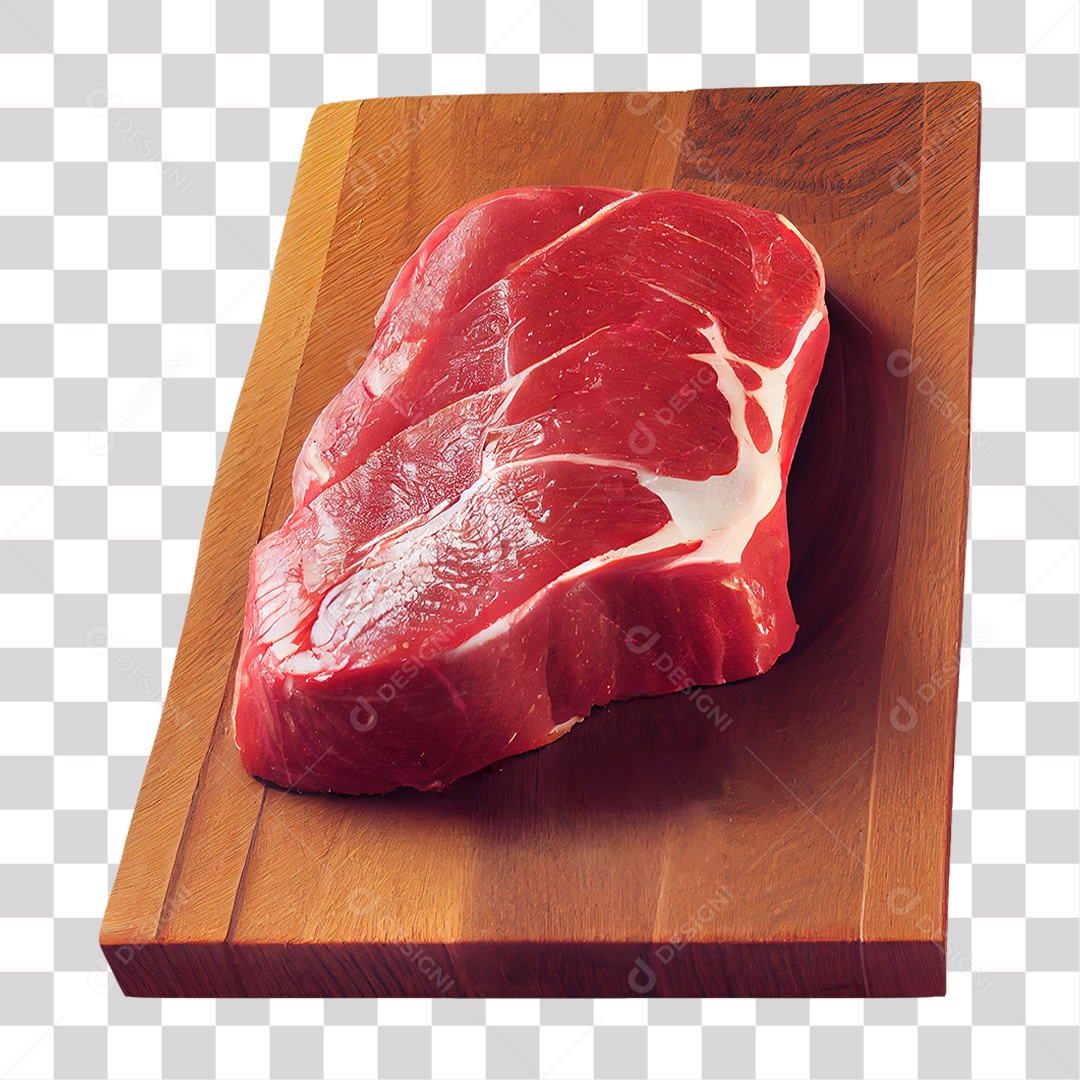 Carne Bovina em Tabua de Madeira PNG Transparente