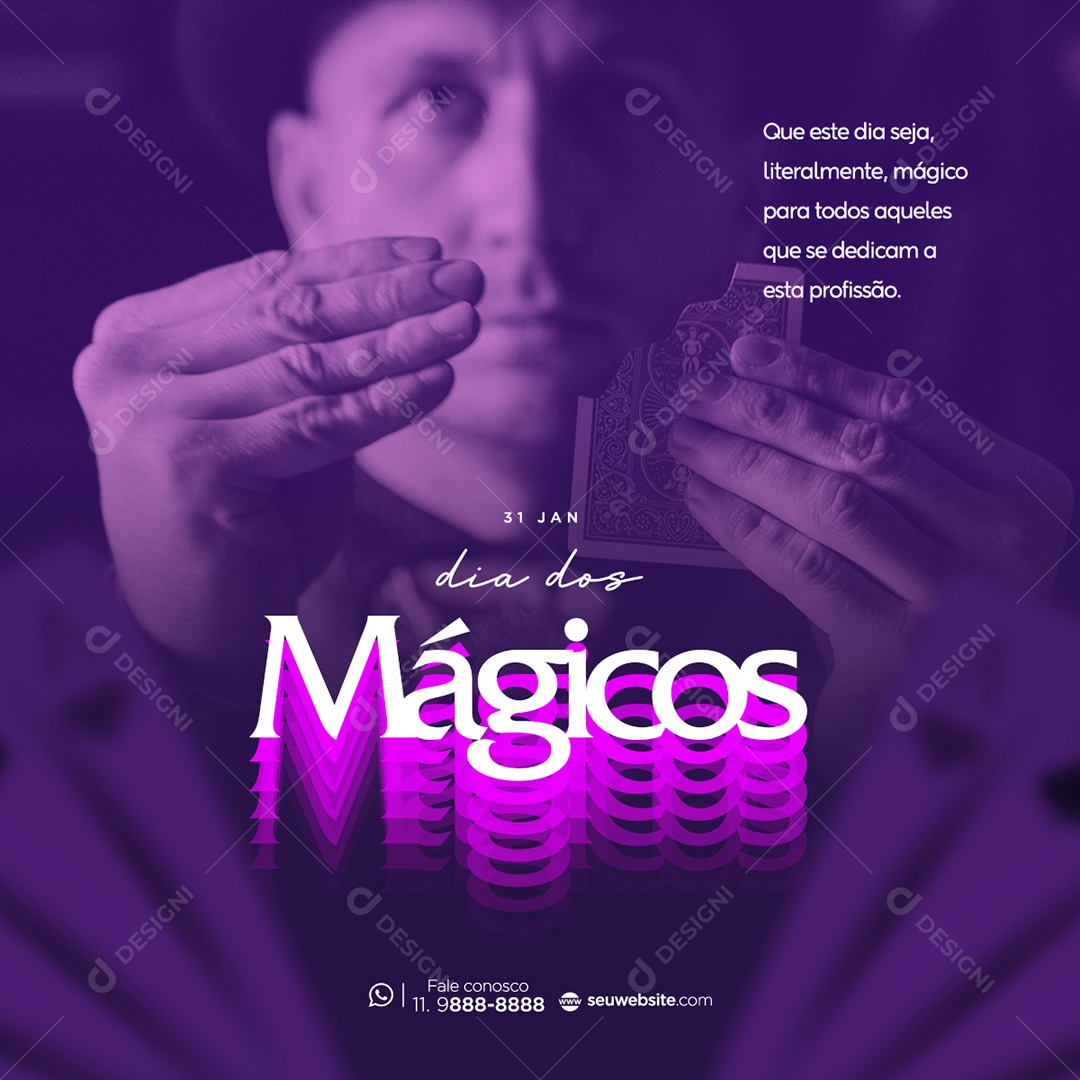 Parabéns Mágico 31 de Janeiro Que Este Dia Seja, Literalmente, Mágico Para Todos Aqueles Que se Dedicam a Essa Profissão Social Media PSD Editável