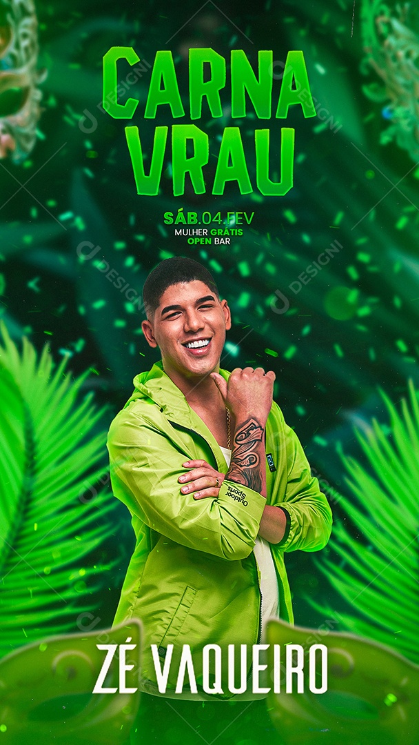 Story Carna Vrau Flyer Carnval Zé Vaqueiro Social Media PSD Editável