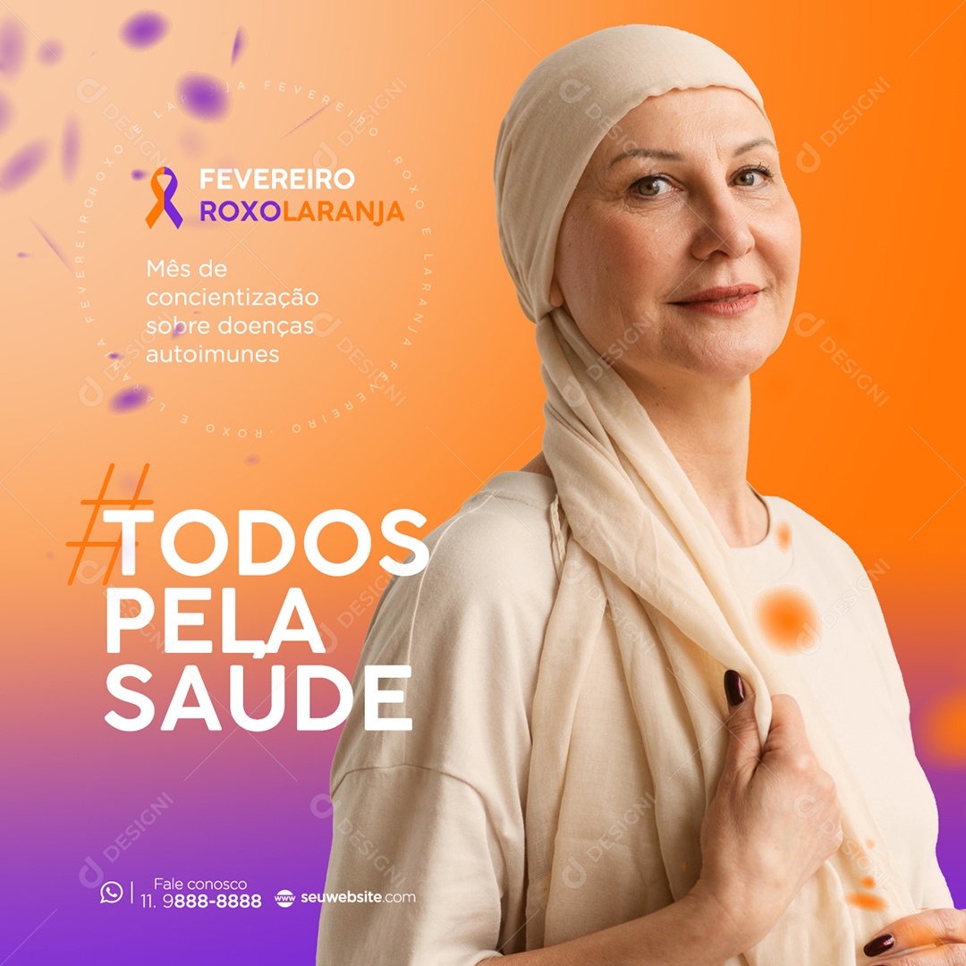 Social Media Fevereiro Roxo e Laranja Mês do Combate PSD Editável