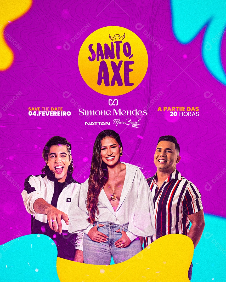 Santo Axe Show Flyer Carnaval Social Media PSD Editável