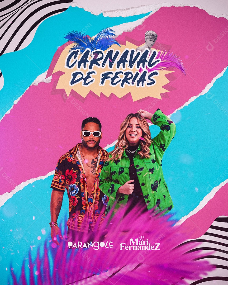 Carnaval de Férias Flyer Parangolé Mari Fernandez Social Media PSD Editável