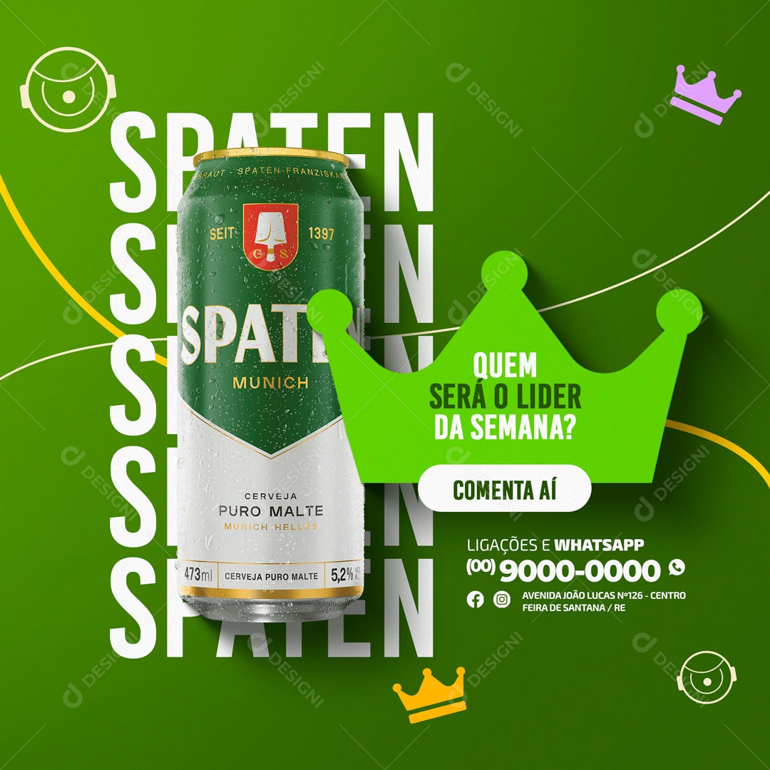 Quem Será o Líder da Semana BBB Cervejaria Social Media PSD Editável