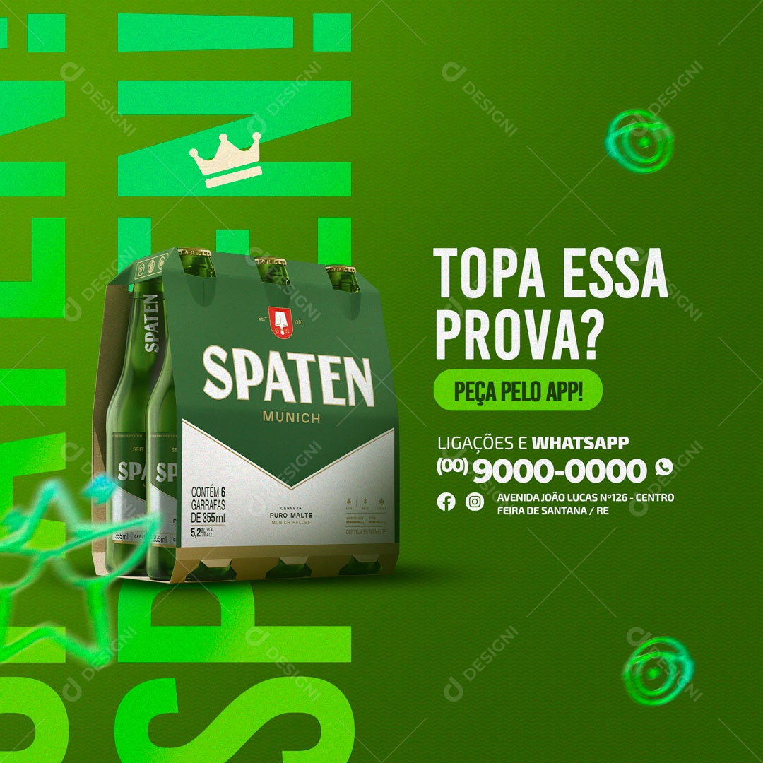 Topa Essa Prova Cervejaria BBB Social Media PSD Editável