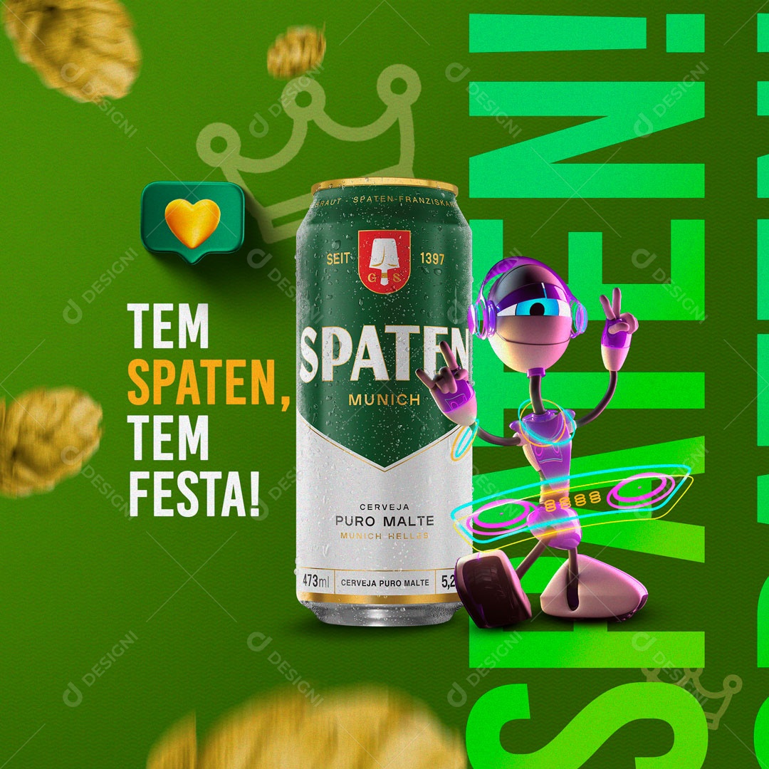 Tem Spaten Tem Festa Cervejaria BBB Social Media PSD Editável