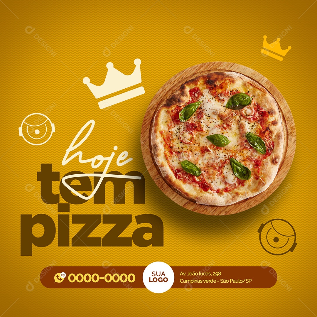 Hoje Tem Pizza BBB Pizzaria Social Media PSD Editável