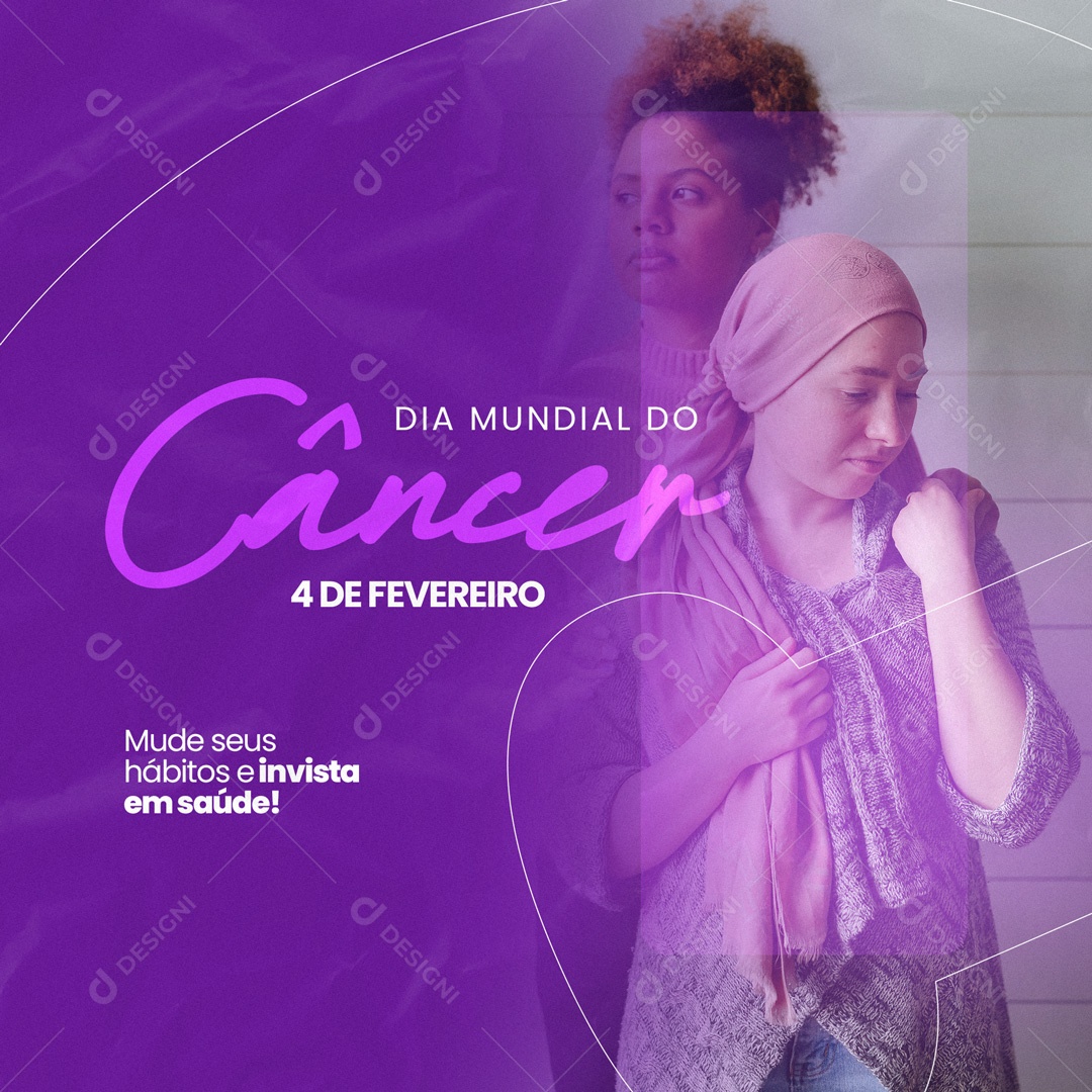 Dia Mundial do Câncer 4 de Fevereiro Social Media PSD Editável
