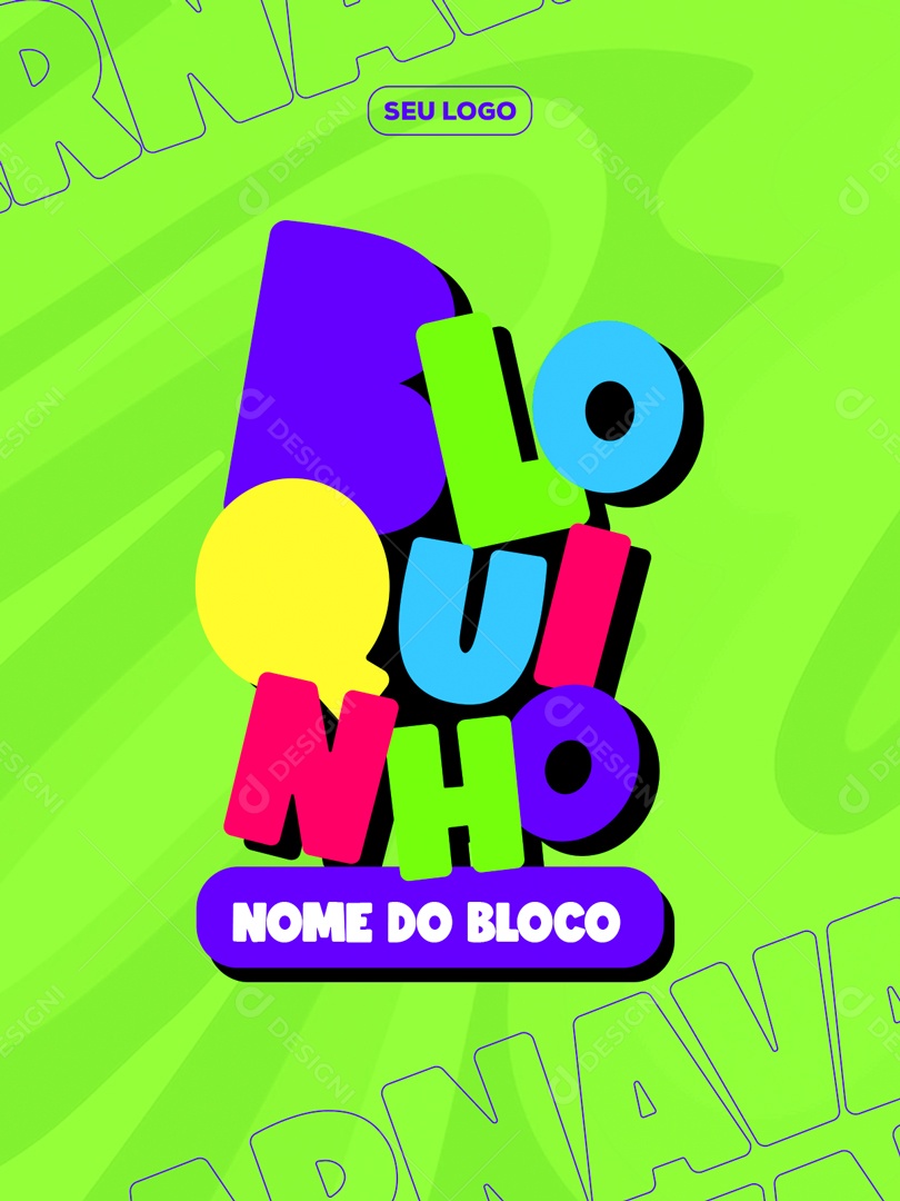 Texto 3D Para Composição Bloquinho PSD