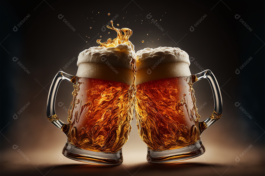 Copos de cerveja sobre fundo isolado