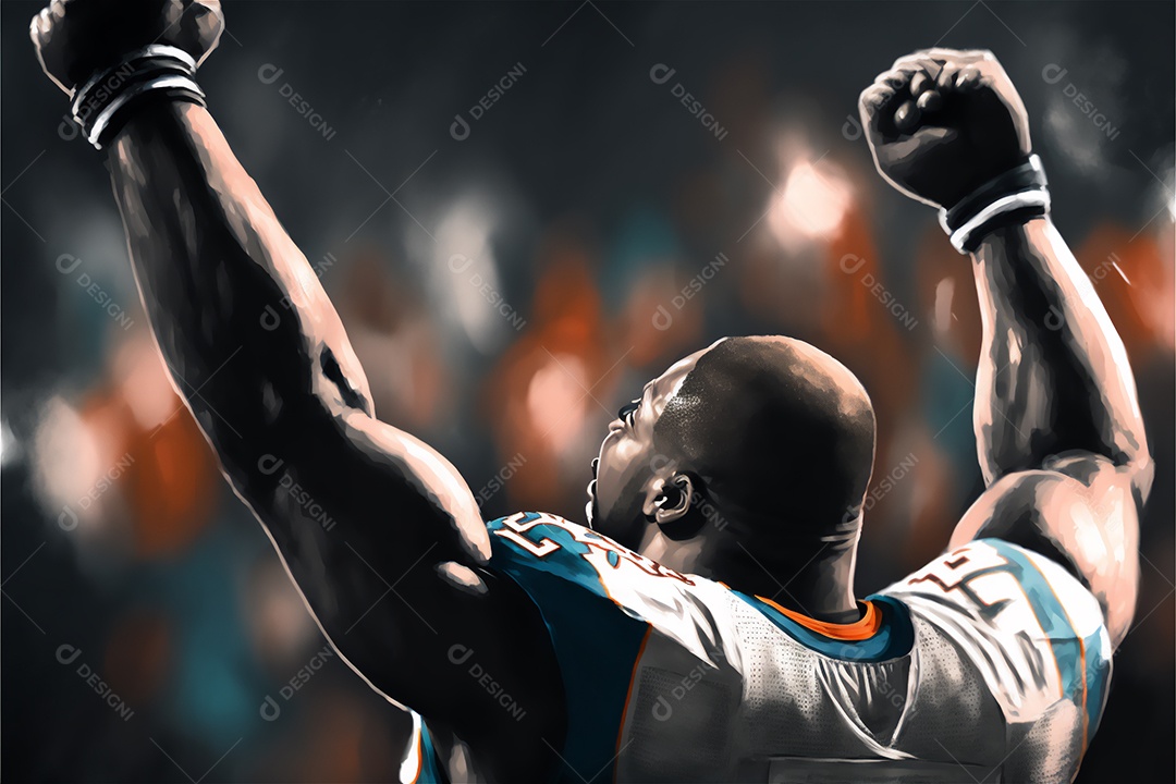 Ilustração de um jogador de futebol americano