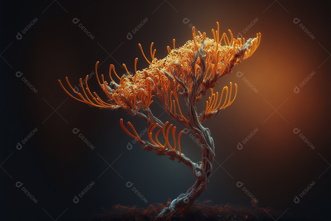 Ilustração de uma anêmona de aquário