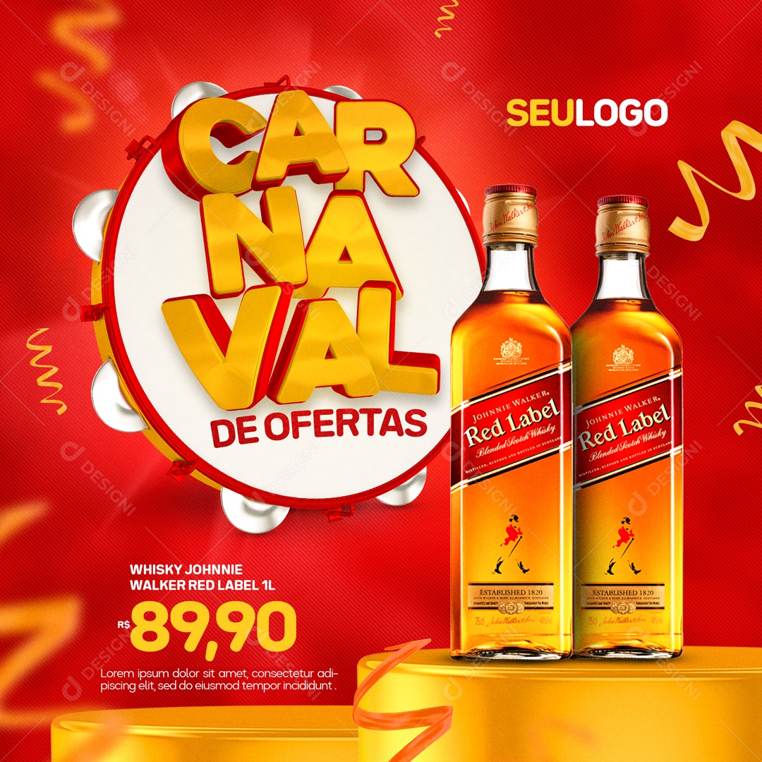 Carnaval de Ofertas Venha Conferir Social Media PSD Editável