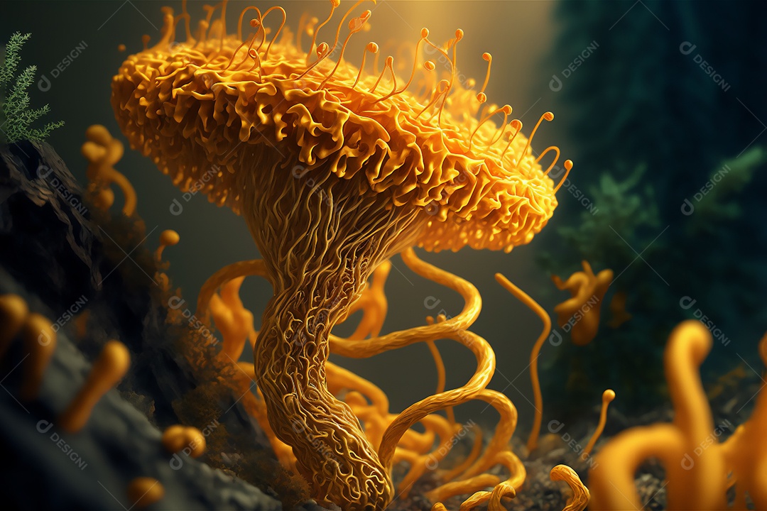 Ilustração de uma anêmona de aquário