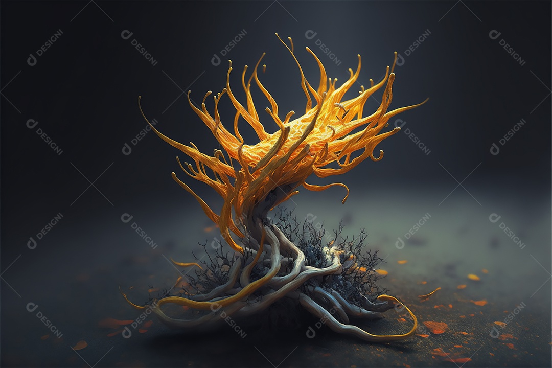 Ilustração de um fungo