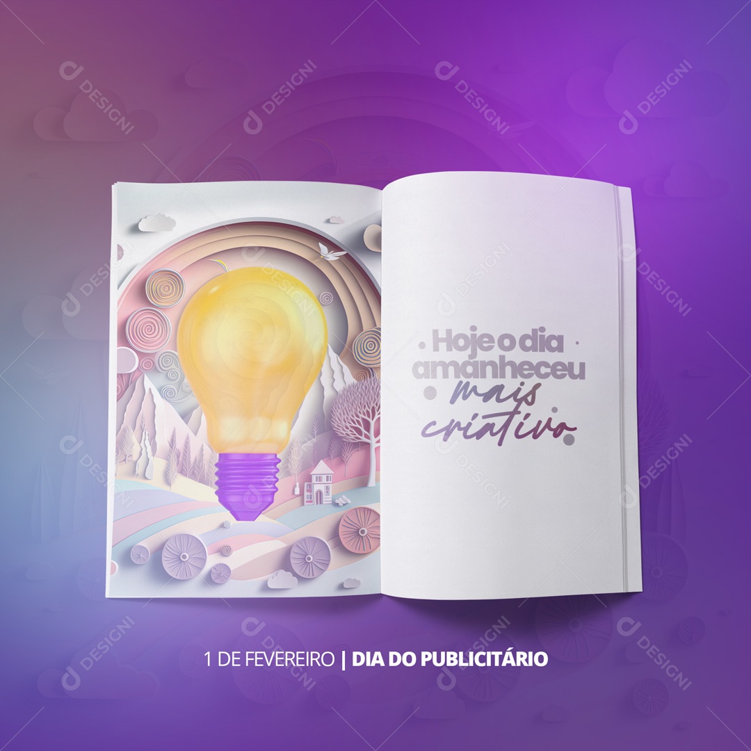 Hoje o Dia Amanheceu Mais Criativo Dia Do Publicitário Social Media PSD Editável