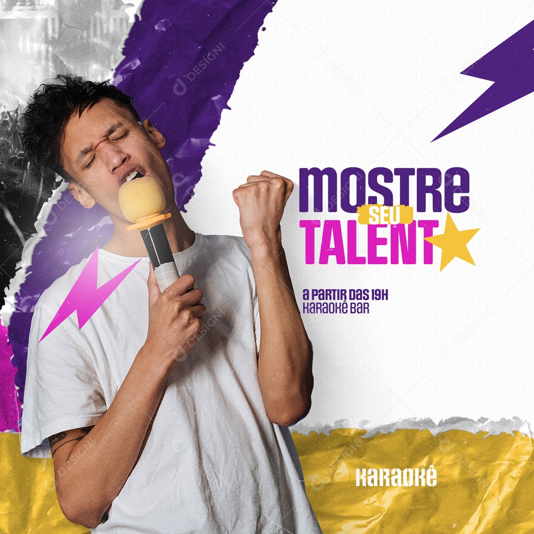 Mostre seu Talento Karaokê Social Media PSD Editável