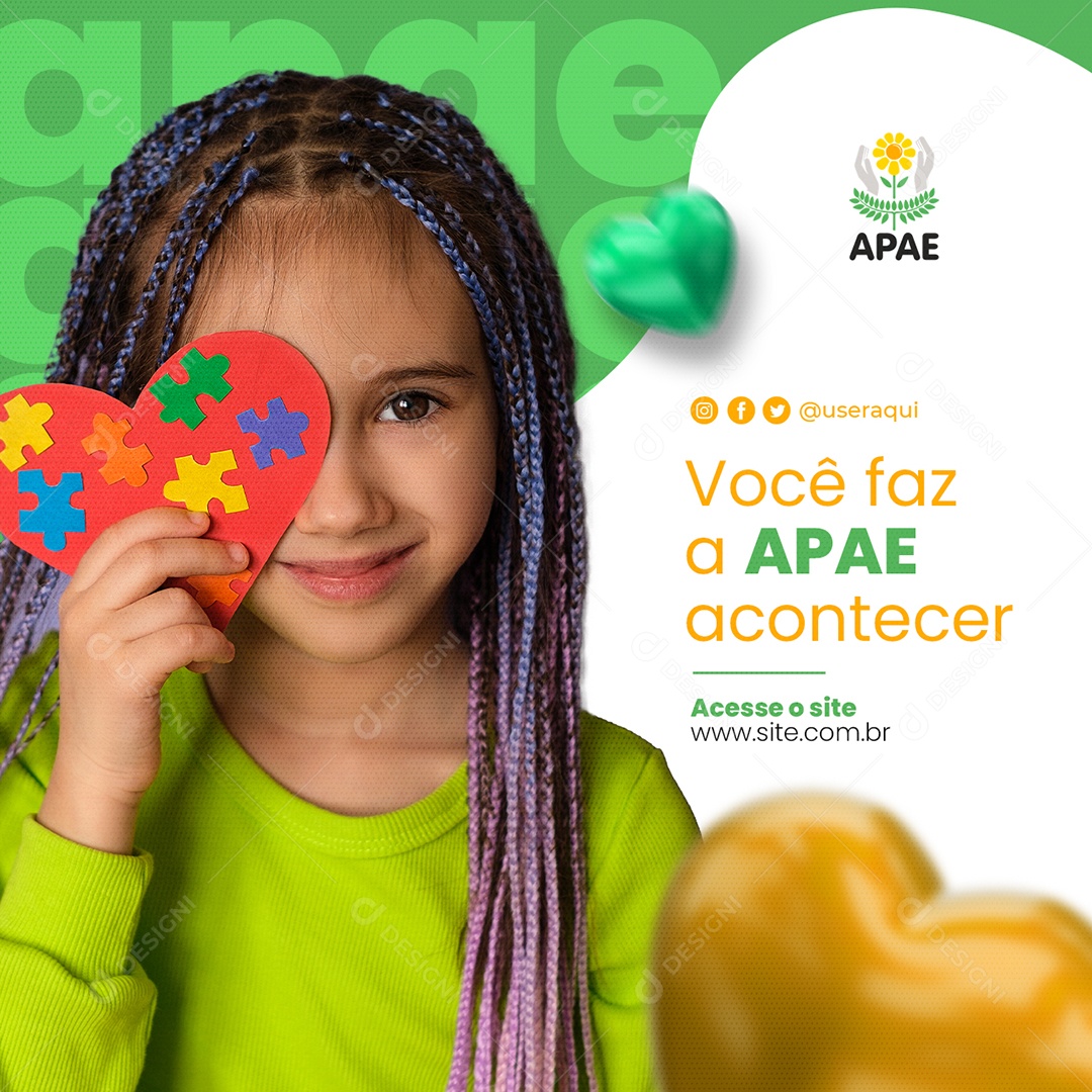 Você faz a Apae Acontecer Social Media PSD Editável