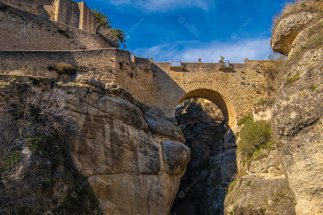 Vista da bela escadaria medieval em Ronda, Espanha.
