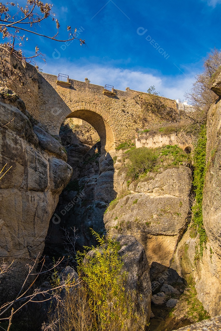 Vista da bela escadaria medieval em Ronda, Espanha.