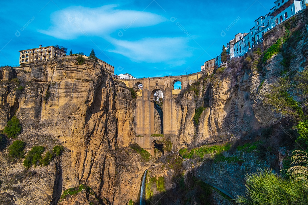 Vista da bela escadaria medieval em Ronda, Espanha.